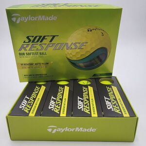 TaylorMade Soft Response New Dozen UV Resistant Matte Yellow‎ Golf Balls